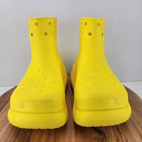Crocs Mens 5 / Womens 7 Yellow Crush Rain Platform Boots 207946 - Picture 2 of 8